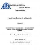 COMPETENCIAS Y HABILIDADES A NIVEL SUPERIOR PARA LA INCORPORACIÓN EXITOSA AL MERCADO LABORAL.