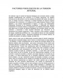 Factores fisiologicos de la tension arterial