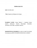 Manografia Título: Aspectos morfológicos de la lengua