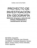 Definición del grupo y selección del enfoque. Planteamiento y caracterización del tema.