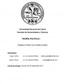 TEORÍA POLÍTICA I TRABAJO PRÁCTICO DOMICILIARIO