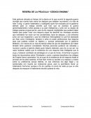 RESEÑA DE LA PELICULA “CÓDIGO ENIGMA”