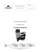 Procedimiento clavadora neumatica