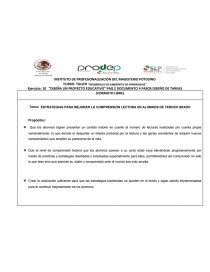 ESTRATEGIAS PARA MEJORAR LA COMPRENSIÓN LECTORA EN ALUMNOS DE TERCER GRADO. Página 1
