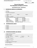 Ficha de Información Para Diagnóstico de Negocio en Marcha