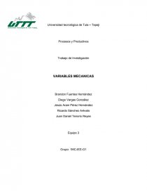 VARIABLES MECANICAS. Página 1