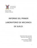 INFORME DEL PRIMER LABORATORIO DE MECANICA DE SUELO
