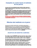 Campaña en contra hacia el maltrato de los perros