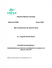 Características que tiene una contribución con base en el artículo 2 del CFF.. Página 1