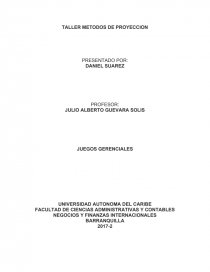 TALLER METODOS DE PROYECCION - RESPUESTAS. Página 1