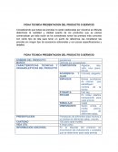 FICHA TECNICA PRESENTACION DEL PRODUCTO O SERVICIO