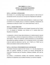 PAN COMIDO, S. A. (Nota 1) NOTAS A LOS ESTADOS FINANCIEROS. Página 1