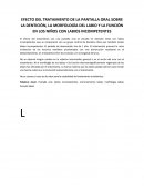 EFECTO DEL TRATAMIENTO DE LA PANTALLA ORAL SOBRE LA DENTICIÓN, LA MORFOLOGÍA DEL LABIO Y LA FUNCIÓN EN LOS NIÑOS CON LABIOS INCOMPETENTES