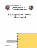 Pia 1 semestre reciclaje de pet