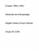 Ensayo “Mito y Rito” Nociones de Antropología