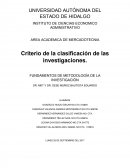 Clasificación de las investigaciones