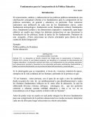 Fundamentos para la Comprensión de la Política Educativa