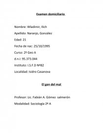 Ejemplo de El gen del mal. Página 1