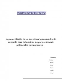 Implementación de un cuestionario con un diseño conjunto para determinar las preferencias de potenciales consumidores. Página 1