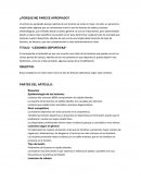 Lesiones Deportivas. DISCUSION