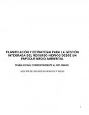 PLANIFICACIÓN Y ESTRATEGIA PARA LA GESTIÓN INTEGRADA DEL RECURSO HIDRICO DESDE UN ENFOQUE MEDIO AMBIENTAL