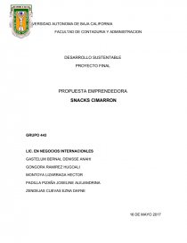 PROPUESTA EMPRENDEDORA SNACKS CIMARRON. Página 1