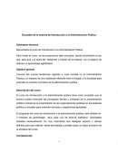 Encuadre de la materia de Introducción a la Administración Pública