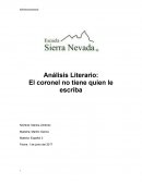 Análisis de El coronel no tiene quien le escriba -Gabriel García Márquez