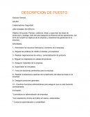 Descripción de puestos Gerente General