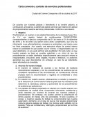 Carta convenio y contrato de servicios profesionales