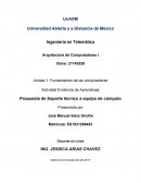 Propuesta para mantenimiento de equipos de cómputo