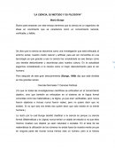 Resumen Unidad I “LA CIENCIA, SU METODO Y SU FILOSOFIA”