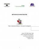 Cuestionario Métodos y Técnicas de investigación