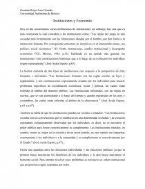 Instituciones y Economía - Control de lectura. Página 1