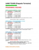 LAND TOURS (Paquete Terrestre)