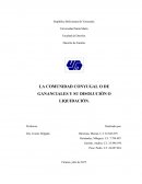 LA COMUNIDAD CONYUGAL O DE GANANCIALES Y SU DISOLUCIÓN O LIQUIDACIÓN.