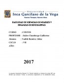 COSTOS FACULTAD DE CIENCIAS CONTABLES Y FINANZAS CORPORATIVAS