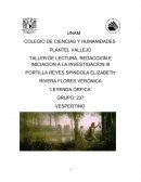 TALLER DE LECTURA, REDACCION E INICIACION A LA INVESTIGACION III