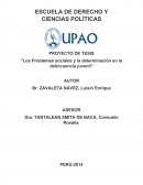Derecho “Los Problemas sociales y la determinación en la delincuencia juvenil”