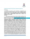 Ejemplo de Administracion de recursos humanos ensayo