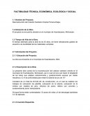 FACTIBILIDAD TÉCNICA, ECONÓMICA, ECOLÓGICA Y SOCIAL