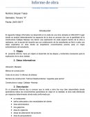 Portafolio de sistemas Informe de obra