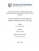 La convivencia escolar y la práctica docente en las Instituciones Educativas de primaria de la RED de Tinke - Ocongate