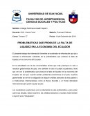 PROBLEMÁTICAS QUE PRODUCE LA FALTA DE LIQUIDEZ EN LA ECONOMÍA DEL ECUADOR