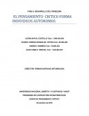 El pensamiento critico forma individuos autonomos