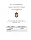 INFORME DE PRACTICAS PROFESIONAL REALIZADA EN LA INSTITUCIÓN BARRIO NUEVO BARRIO TRICOLOR, VALLE DE LA PASCUA, ESTADO GUÁRICO
