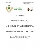 GLOSARIO. DERECHO ROMANO