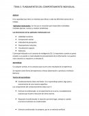 TEMA 3. FUNDAMENTOS DEL COMPORTAMIENTO INDIVIDUAL