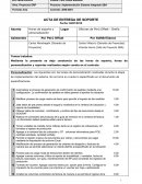 Acta de entrega de soporte