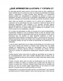 ¿Qué aprendí en la etapa 1 y etapa 2?